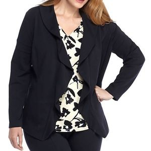 NWT The Limited Navy Ruffle Ponte Blazer 2X